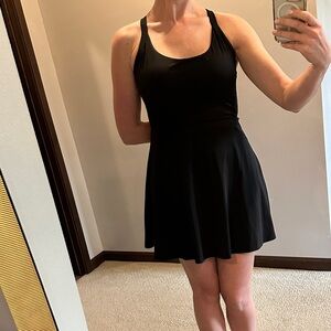 HALARA Black Fit and Flare Halter Mini Dress